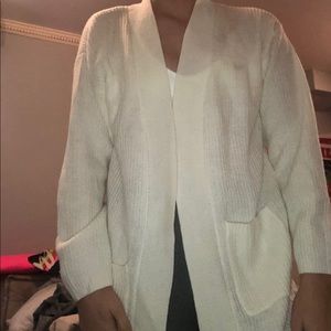 Long white cardigan
